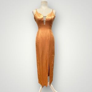 Vintage Tan Dave & Johnny Gown XS Formal Dress Prom Dress